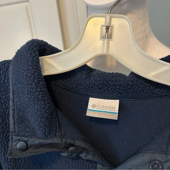 COLUMBIA Men's Helvetia II Half Snap Navy Performance Fleece Jacket Large - Picture 3 of 8